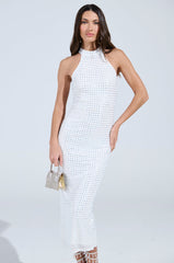 TAKE ME OUT RHINESTONE MIDI DRESS