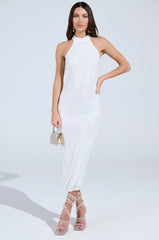 TAKE ME OUT RHINESTONE MIDI DRESS