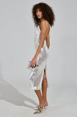 SAMANTHA SEQUIN MIDI DRESS