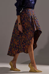 STAR OF THE NIGHT BROCADE MIDI SKIRT