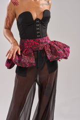 NIGHTLY FLORAL PEPLUM BELT