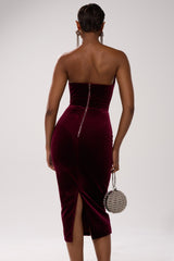 FEELIN THE LOVE VELVET RHINESTONE MINI DRESS