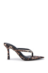 AKIRA ADVIK LEOPARD THONG STILETTO SANDAL