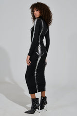 UNSEEN BITS ABSTRACT KNIT MIDI DRESS