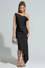 SIMPLY DIVINE SATIN MIDI DRESS