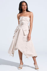 STROLLIN DOWN SOHO CARGO MIDI DRESS