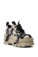 AZALEA WANG BEAGLE KHAKI FLAT SNEAKER