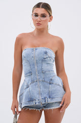 UPSIDE DOWN DENIM BLOUSE