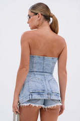 UPSIDE DOWN DENIM BLOUSE