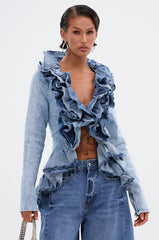 WILD WEST RUFFLE DETAIL BLOUSE