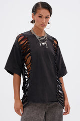 SHAINA DISTRESSED OVERSIZED TEE