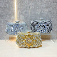 Diamond-Encrusted Handbag – Full-Diamond Fashion Dress Bag for Banquet and Dinner Events