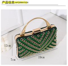 Vintage Style Rhinestone Evening Clutch for Women – Formal Banquet Handbag