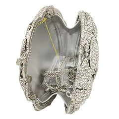 European and American Diamond-Encrusted Flower Dinner Bag – Rhinestone Banquet Clutch for Women
