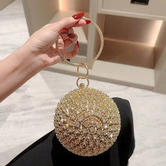 Rhinestone Evening Clutch with Ball Design for Dinner and Formal Events