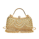 Gold & Silver Rhinestone Evening Bag for Women – Small Shoulder & Crossbody Clutch