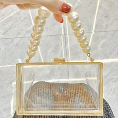 Acrylic Transparent Clutch Bag – Small Square Box Shoulder and Crossbody Bag for Women