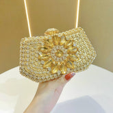 Diamond-Encrusted Handbag – Full-Diamond Fashion Dress Bag for Banquet and Dinner Events
