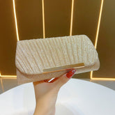 Pleated Evening Clutch for Women – Small Shoulder & Crossbody Purse