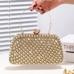 Diamond-Encrusted Evening Clutch Bag for Banquet and Formal Events