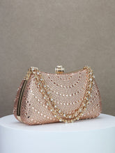 Diamond-Detail Handheld Bridal Clutch for Wedding, Dinner, and Banquet