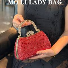 Rhinestone Evening Clutch for Women – Formal Wedding & Party Handbag