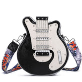 2025 European and American Guitar Style Shoulder Bag – Personalized Fashion Burgundy and Orange Bag for Women