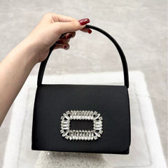 Solid Color Flap Evening Bag for Women – Chain Strap Formal Wedding and Banquet Clutch