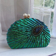 Beaded Embroidered Evening Clutch Bag – Vintage Style Handheld Formal Handbag