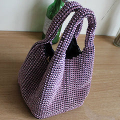 Rhinestone Bucket Bag for Women – Chain Strap Shoulder & Crossbody Handbag