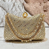 Diamond-Detail Evening Bag for Wedding and Banquet with Messenger Strap