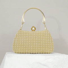 Elegant Pearl Evening Bag with Crossbody Strap for Dinner and Formal Events