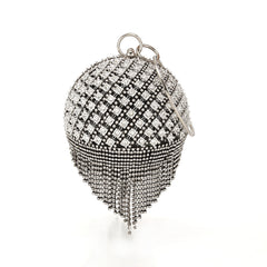 Rhinestone Evening Clutch with Ball Design for Dinner and Formal Events