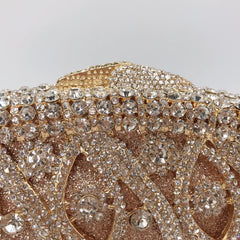 Diamond-Encrusted Dinner Bag – Full Rhinestone Clutch with Chain, European and American Banquet Bag for Women