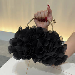 Rhinestone Beaded Evening Clutch with Ring Detail for Dinner and Banquet