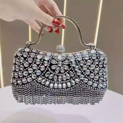 Gold & Silver Rhinestone Evening Bag for Women – Small Shoulder & Crossbody Clutch