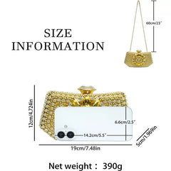 Diamond-Encrusted Handbag – Full-Diamond Fashion Dress Bag for Banquet and Dinner Events