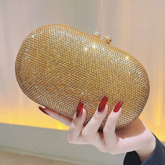 Crystal Diamond Evening Clutch Bag – Sparkling European and American Small Purse for Dinner and Party Dresses