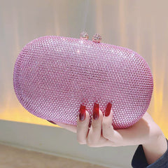 Crystal Diamond Evening Clutch Bag – Sparkling European and American Small Purse for Dinner and Party Dresses