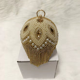 Cheongsam Round Rhinestone Evening Bag Fresh Plaid Chain Fashion Handbag Sweet Ladies Diamond Banquet Bag