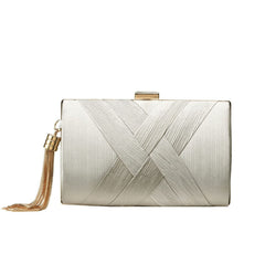 European and American Style Woven Evening Clutch Bag with Versatile Shoulder Strap