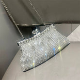 European and American Rhinestone Evening Bags – Shiny Clutch, Shoulder, and Clip Bags for Women