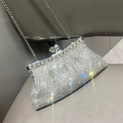 European and American Rhinestone Evening Bags – Shiny Clutch, Shoulder, and Clip Bags for Women