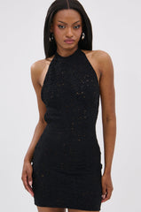 ON THE MOVE BODYCON MINI DRESS IN BLACK
