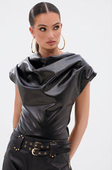 SHANNON FAUX LEATHER BODYSUIT