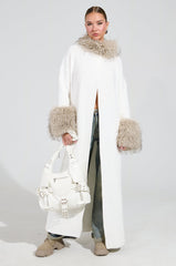 SNOWY NIGHT LONG CARDIGAN IN IVORY