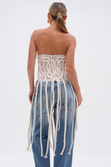 NEVER LOST TASSEL MESH CORSET