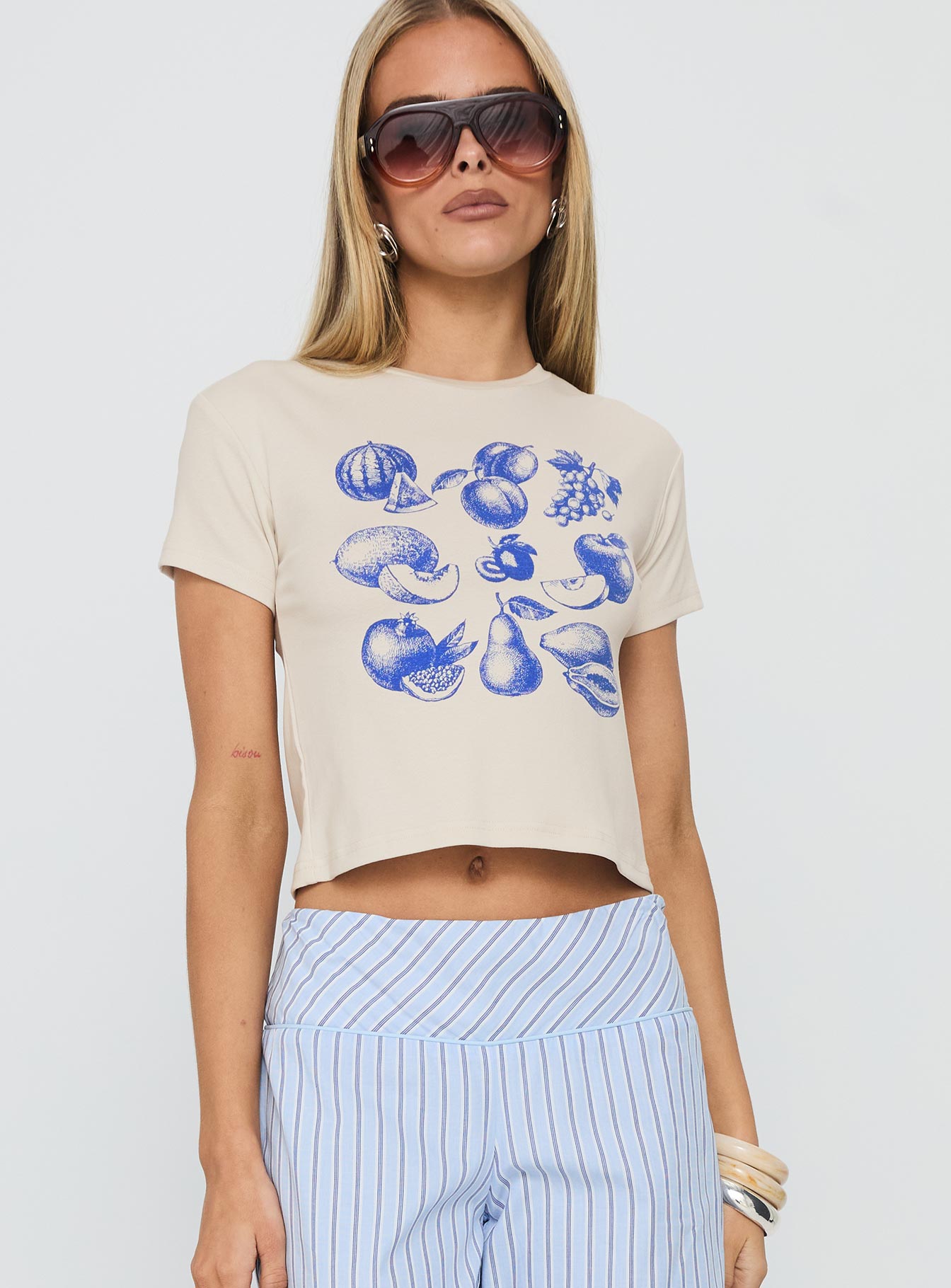 Veggie Patch Graphic Top Grey