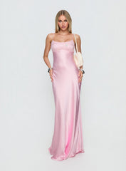 Truth Hurts Ruched Backless Maxi Dress Pink