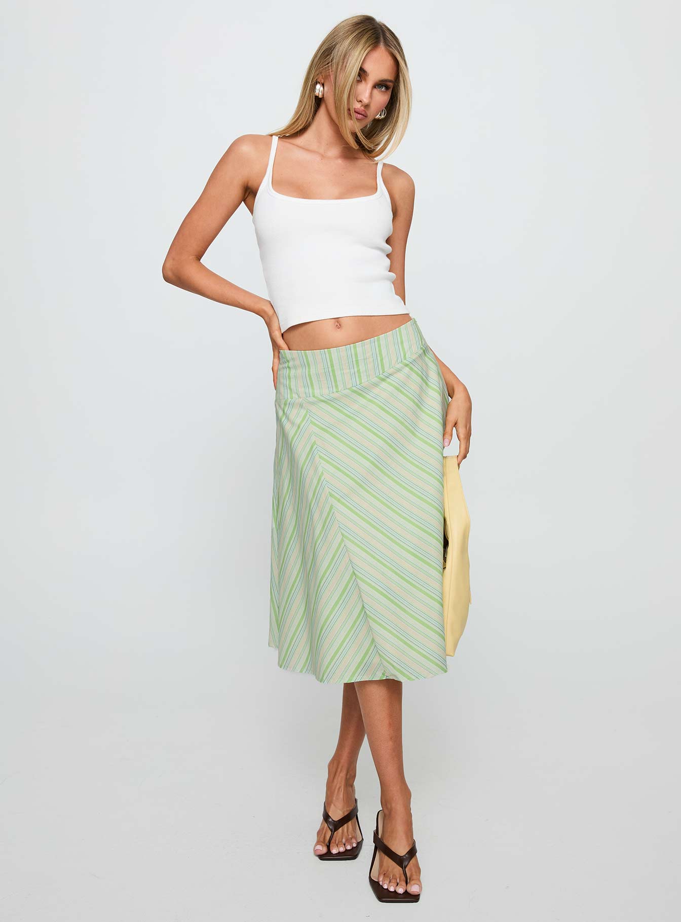 Vettie Midi Skirt Green Multi